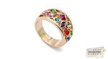 Кольцо “Весенний Узор” фантастической красоты с кристаллами Swarovski Elements™, впитавшее в себя все краски весны!