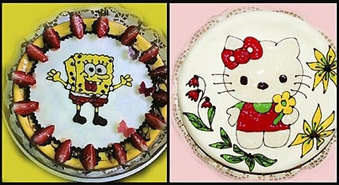 Детский торт SpongeBob или Hello Kitty (1,5 кг) с 50% скидкой!