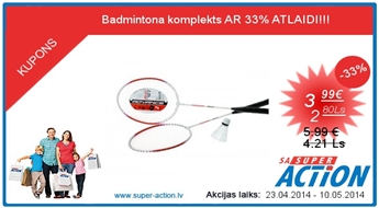 Badmintona komplekts AR 33% ATLAIDI!!!