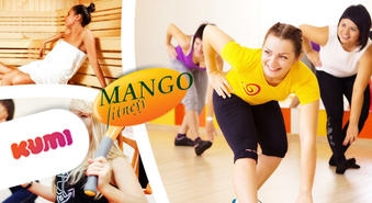 Abonements 8 nodarbībām: fitnesa nodarbības vai trenažieru zāle + sauna «Mango Fitness» -50%