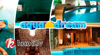 "Aquadream": liels baseins, sāls sauna, pirtis un džakuzi (+35°) + infrasarkanā sauna