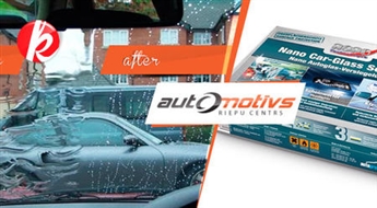 Auto Motīvs: NANO pārklājums auto vējstikla aizsardzībai pret mitrumu -50%