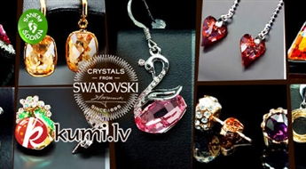 Lielisksie mirdzošie auskari ar SWAROVSKI™ kristāliem dāvanu iesaiņojumā ar logo no DIAMONDSKY (sertifikāts - Crystals From Swarovski)