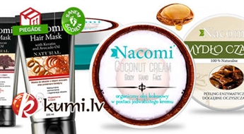 Dabīgā kosmētika Nacomi (kokosu krēms, melnās ziepes, matu maskas ar keratīnu un argana eļļu)