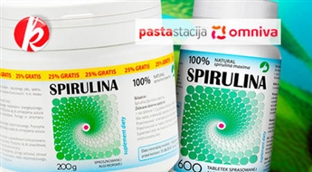 Таблетки Spirulinа (600 шт.) или порошок (200 г.) - источник микроэлементов и белков, богатейший источник витамина B12! -54%