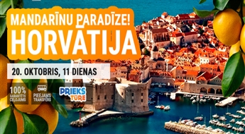 Mandarīnu paradīze! Horvātija - Melnkalne - Bosnija un Hercegovina! 11 dienas!