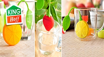 Силиконовые cитечко для заварки чая в форме лимона или клубники - на ваш выбор, со скидкой 50%!