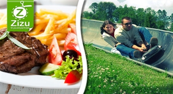 Десять поездок на летних санках и вкусный обед в «Zviedru Cepure» в Сабиле со скидкой -40%. Катайся и наслаждайся!