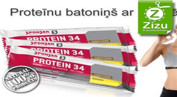 Dabiski proteīna batoniņi (24 gab.) ar kolagēnu un vitamīniem „PROTEIN 34” tikai par € 31. Piegāde VISĀ LATVIJĀ!