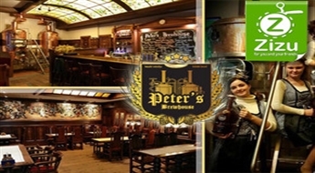Все блюда и напитки (в том числе алкогольные) восхитительного ресторана-пивоварни «Peter's Brewhouse» со скидкой -40%!
