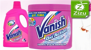 Жидкий пятновыводитель Vanish (1 л) или порошок для выведения пятен VANISH OXI Action (900 г), начиная всего от 4,2 €!