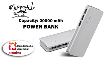 Jaudīgs ārējais akumulators dažādām ierīcēm Energy Bank 20000mAh - aizmirstiet par izlādētām baterijām!