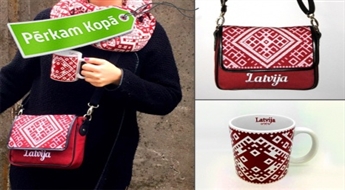 Saposies rudenim un valsts svētkiem! Latviskas šalles, soma un krūzīte karstam dzērienam