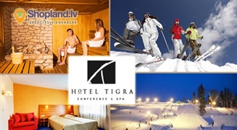 Отдых  в гостинице Tigra +  СПА + завтрак + катание на лыжах в Жагаркалнсе  на 2 персоны или всей семьи