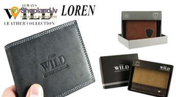 Loren,Always Wild: kompakts kredītkaršu, naudas maks vīriešiem!
