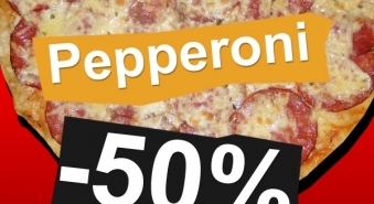 Pepperoni ar 50% atlaidi no www.pizzatown.lv