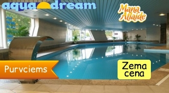 Aquadream: baseins +ūdens procedūras +sauna +džakuzi tikai 6.99€!