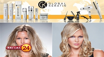 Matu taisnošana un atjaunošana ar Global Keratin Juvexin Hair Treatment ar 50% atlaidi salonā „Kameja”!