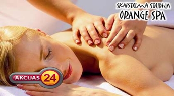 Piedāvājums vīriešiem un sievietēm! Visa ķermeņa fitness masāža (1 stunda) skaistumā studijā "Orange Spa" ar 50% atlaidi !