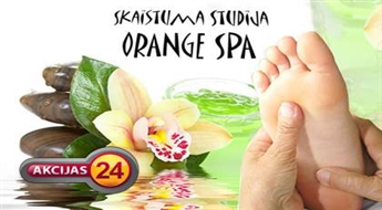 Рефлекторный массаж стоп + имбирный пилинг в студии красоты "Orange Spa" со скидкой 50%!
