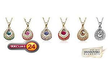 Jūtaties kā princese! Kulons "Princeses Asara" asaras veidā ar Swarovski Elements™ kristāliem.