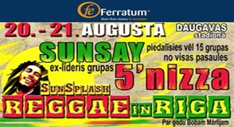 Iegādāties biļeti uz festivālu «REGGAE in RIGA Sun Splash 2011» ar 60% atlaidi, par unikālu cenu, tikai par 12,00Ls. Festivāla ieejas biļete paredzēta divām dienām.