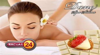 2 stundu zemeņu SPA rituāls ar balto šokolādi salonā "Dane Spa" ar 61% atlaidi! Prieka sajūtu un zemeņu garstāvolkli garantējam!