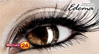 Идеальные ресницы надолго! Наращивание ресниц Perfect Silk Lashes + коррекция бровей в подарок от салона "Edema" co скидкой 56% всего за 11 Ls!