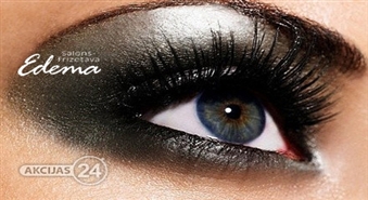 Ideālas skropstas uz ilgu laiku! Skropstu pieaudzēšana Perfect Silk Lashes salonā „Edema” ar 56% atlaidi tikai par 11 Ls!