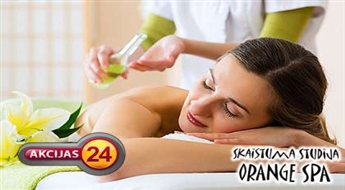 Skaistuma studija "Orange Spa" piedāvā : atveseļojošā un relaksējošā ķermeņa masāža ar aroma eļļām ( 60 minūtes) ar 50% atlaidi !