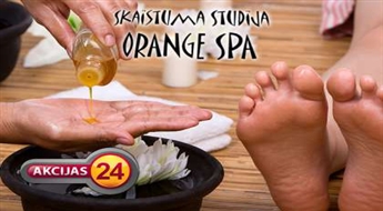 Рефлекторный массаж стоп + имбирный пилинг в студии красоты "Orange Spa" со скидкой 50%!