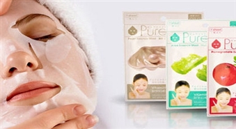 Atjauninošās un mitrinošas kolagēnu maskas sejai "Pure Smile Essence Mask" ar Е vitamīnu visiem ādas tipiem ar 50% atlaidi