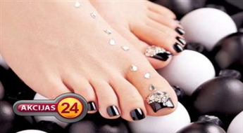 Экспресс педикюр с покрытием лака Gelish с 50 % скидкой!