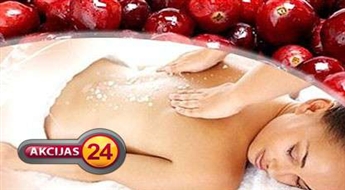 Тонизирующая СПА процедура „Клюква”! Пилинг +стимулирующий массаж+ обертывание с клюквой! Испытайте незабываемое удовольствие!