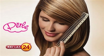 Matu krāsošana vienā tonī vai šķipsnās + griešana + veidošana salonā „PĒRLE” ar 50% atlaidi!