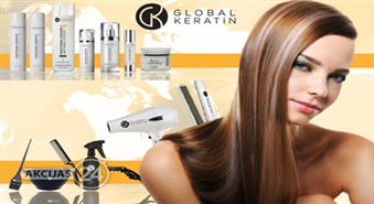 Matu taisnošanas un atjaunošanas metode ar Global Keratin Juvexin Hair Treatment ar 55% atlaidi salonā „Kameja”
