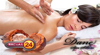Испытайте незабываемое удовольствие! Массаж с маслом какао в салоне „Dane Spa” со скидкой  55%!