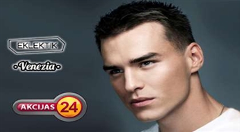 Vīriešu matu griezums + maska + ieveidošana, salonā "Venezia" vai "Eklektik"!