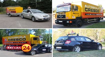 Sagaidi vasaru ar tiesībām vai saņem vēl vienu kategoriju! Teorētiskā apmācība autoskolā „CRESCO” ar atlaidi 60%!