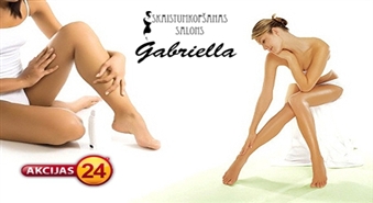 Выгодное предложение от салона "Gabriella"! Ваксинг по всей длине ног + подмышки + классический бикини всего за 10.00 Ls!