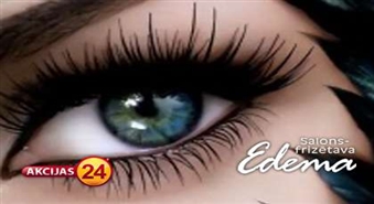 Ideālas skropstas uz ilgu laiku! Skropstu pieaudzēšana Perfect Silk Lashes  salonā „Edema” ar 56% atlaidi tikai par 11 Ls!