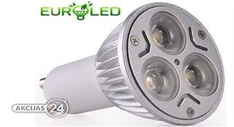 Taupiet līdz pat 85% elektrības izmantojot jaunās paaudzes LED spuldzes. Akcija no EUROLED.lv Enerģiju taupošās LED gaismas diodes – GU10 – 220V, MR16 – 12V, ar atlaidi 55%!