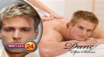 Komplekts vīriešiem: Vīriešu matu griezums + Relaksējoša muguras masāža ar ēteriskajām eļļām salonā "Dane Spa".