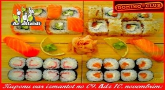 Suši komplekts - 34 gb. + piegāde no DOMINO CLUB ar 50% atlaidi!