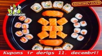 SUŠI SVĒTDIEN: Suši komplekts - 34 gb. + piegāde no DOMINO CLUB ar 50% atlaidi!