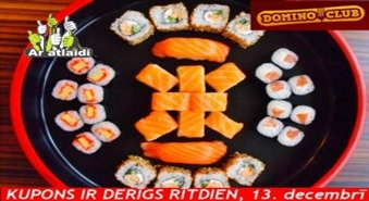 Suši komplekts - 34 gb. + piegāde no DOMINO CLUB ar 50% atlaidi!