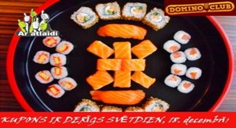 SUŠI SVĒTDIEN: Suši komplekts - 34 gb. + piegāde no DOMINO CLUB ar 50% atlaidi!