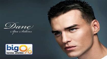 Мужская стрижка + биомаска + релаксирующий массаж головы в салоне „Dane Spa” со скидкой 50%!