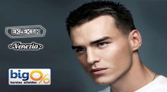 Vīriešu matu griezums + maska + ieveidošana, salonā "Venezia" vai "Eklektik"!
