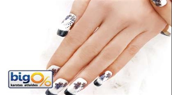 Маникюр + Gelish c дизайном со скидкой 50% всего за 6.99 Ls!